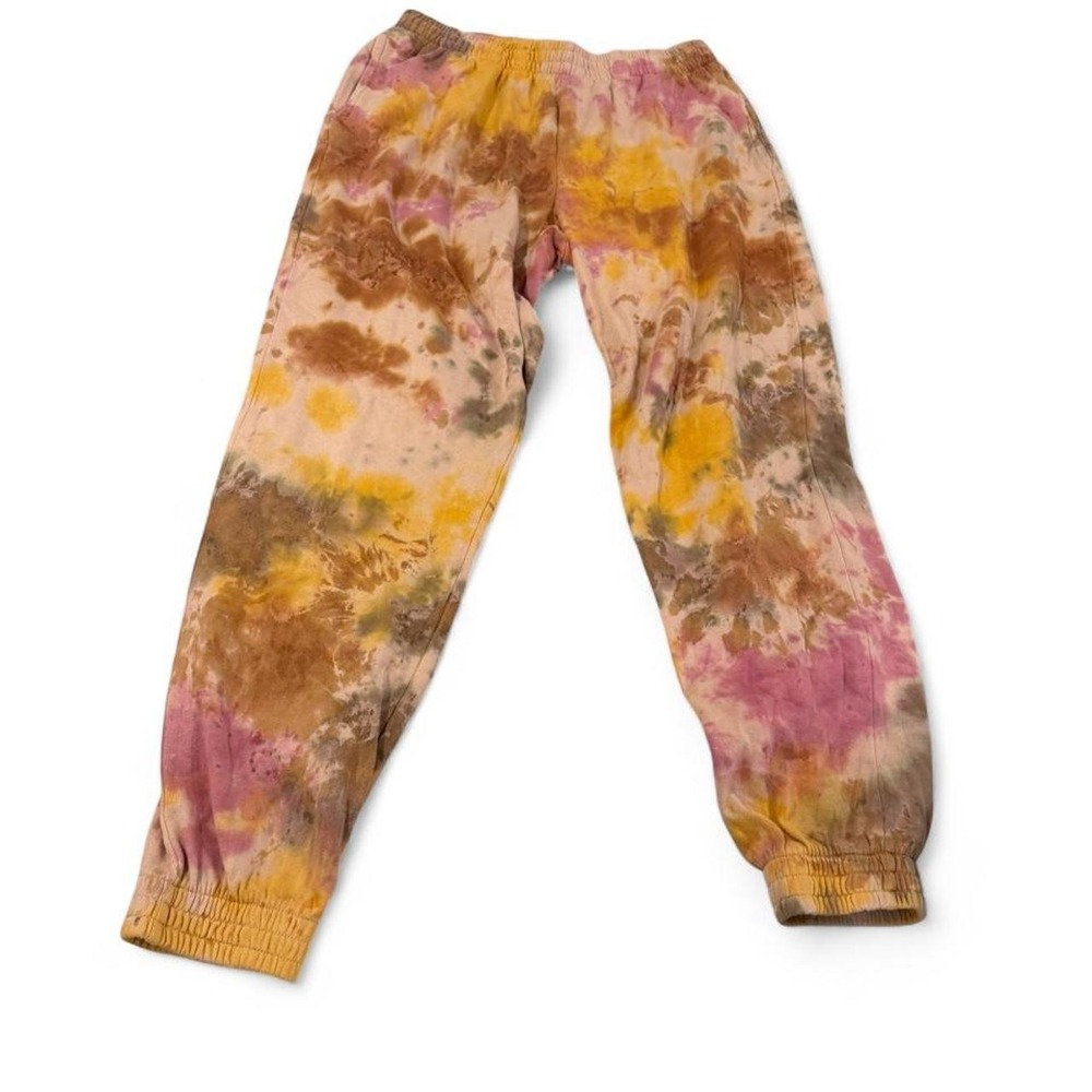 Wild Fable Tie Dye Joggers Pink Yellow Brown Elastic Waist Sweatpants Womens M